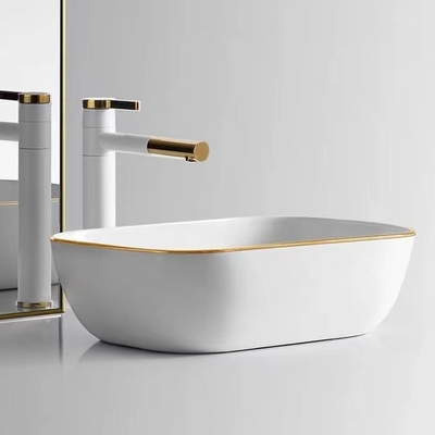 Single Handle Brushed Brass Sanitary Ware Faucet For Bathroom Basin