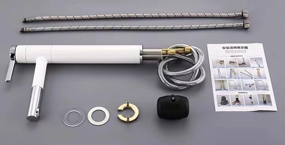 White Silver Plated Flexible Kitchen Faucet Brass Basin Mixer Taps