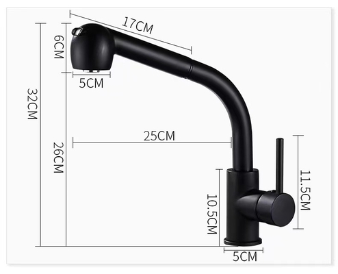 Black Pull Out Sanitary Ware Faucet