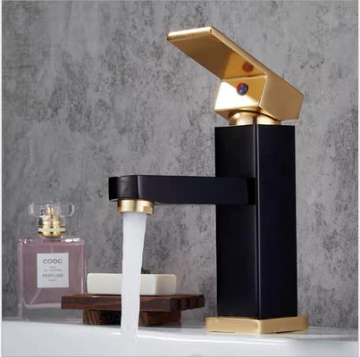 SUS304 Bathroom Mixer Waterfall Sanitary Ware Faucet With Gold Handle