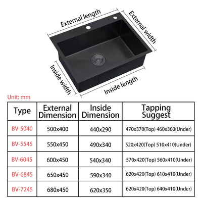 Double Bowl Vegetable Washing Sink 201 304 Stainless Steel Material