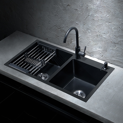 Double Bowl Vegetable Washing Sink 201 304 Stainless Steel Material