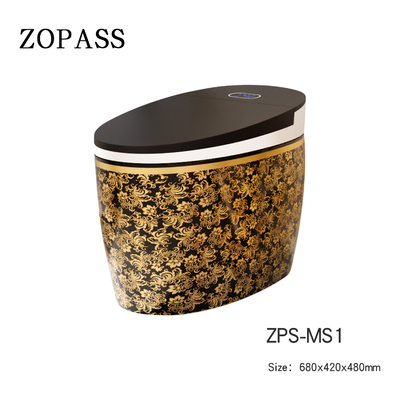 S Trap Elongated 1 Piece Smart Toilet High Efficiency Automatic Flush