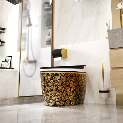 S Trap Elongated 1 Piece Smart Toilet High Efficiency Automatic Flush