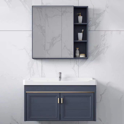Dark Blue 80cm Wall Mounted Bathroom Vanity Environmental Friendly