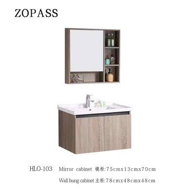 Mirrored Solid Wood Bathroom Cabinets Wall Hung Vanity Units