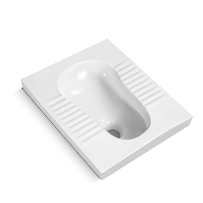 White Squatting Water Closet Public  Sanitary Ware With Fender