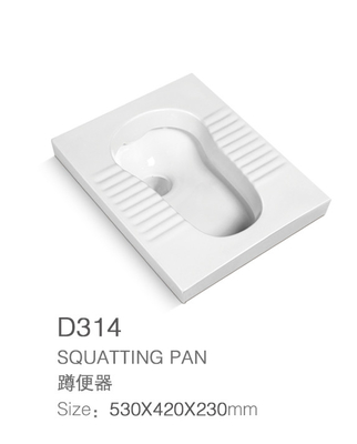 Hygienic Squat Pan Toilet Bowl Modern Desgin Eco Friendly Ceramic