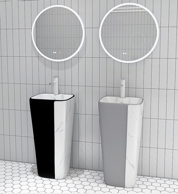 rectangular Sanitary Ware Basin Pedestal For Bathroom Hotel Home