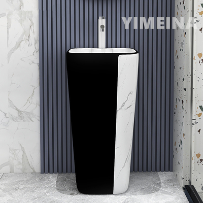 rectangular Sanitary Ware Basin Pedestal For Bathroom Hotel Home
