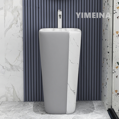 rectangular Sanitary Ware Basin Pedestal For Bathroom Hotel Home