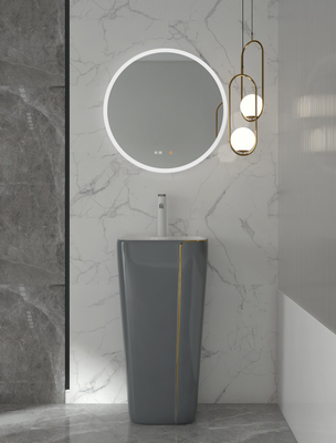 Luxury Pedestal 12L Sanitary Ware Basin Round Free Standing Sink