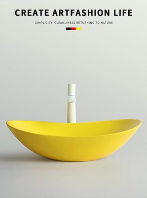 Modern Style Above Counter Basin Round Shape Matte Yellow Color