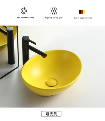 Modern Style Above Counter Basin Round Shape Matte Yellow Color