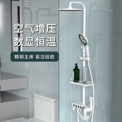Polished White Brass Wall Mounted Rain Shower With Four Functions