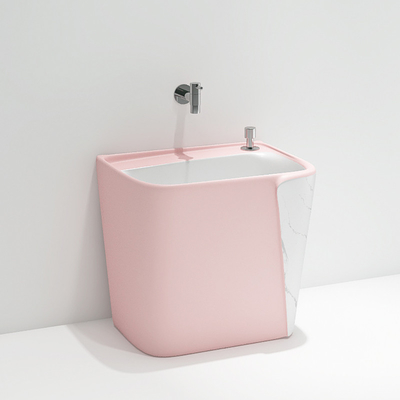 Single Hole Ceramic Mop Sink Colorful Washroom Deep Height Basins