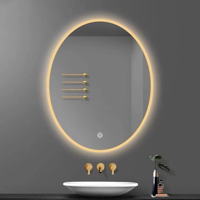 Oval Shape Glass Wall Mounted Vanity Mirror With Defogging Screen