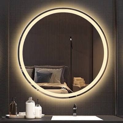 Round Shape Illuminated LED Bathroom Mirrors Defog With One Button