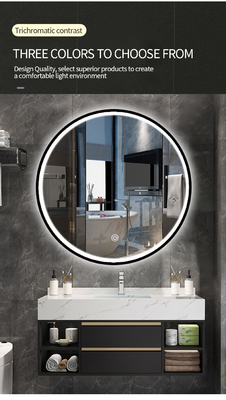 Round Shape Illuminated LED Bathroom Mirrors Defog With One Button
