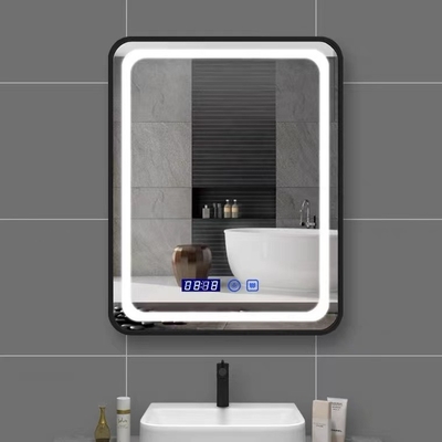 Custom Rectangular Frameless Bathroom Mirror Smart  Backlit LED Wall